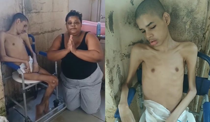 Kauã acamado em casa